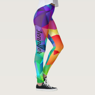 Fratura Rainbow Nome Personalizado Leggings Yoga P