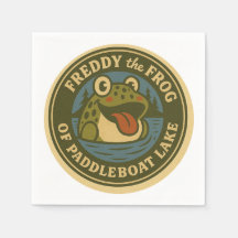Freddy o Sapo do Lago Paddleboat Guardanapos