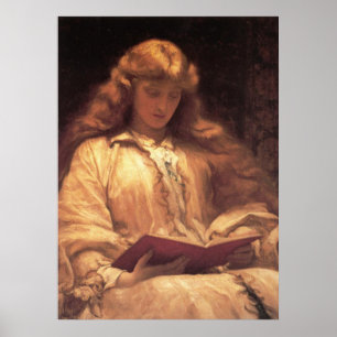 Frederic Leighton Maid com Poster de cabelo amarel