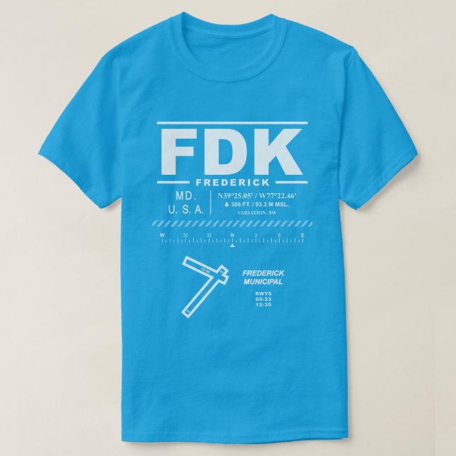 Frederick Aeroporto Municipal FDK T-Shirt (Frente do Design)
