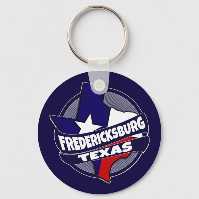 Fredericksburg Texas flag burst chaveiro (Frente)