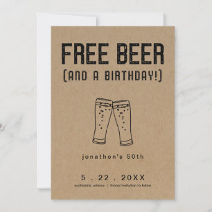 Free Beer Engraçado Aniversário Salve o Cartão de 