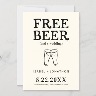 Free Beer Engraçado Salve o ímã do cartão de data
