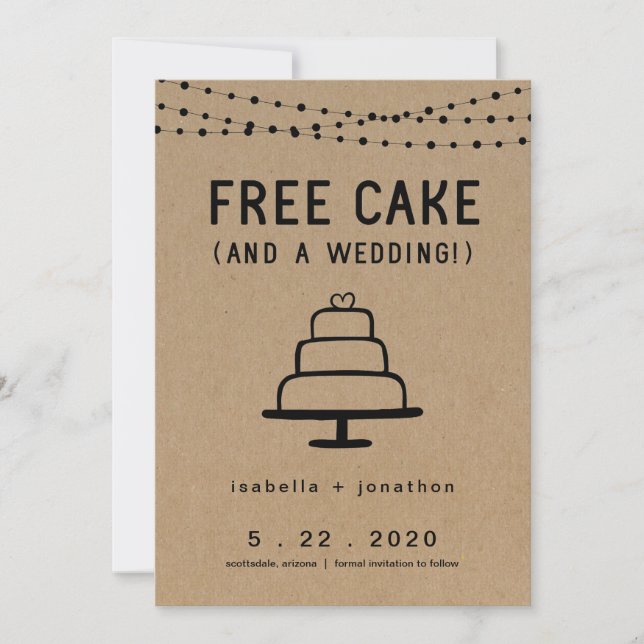 Free Cake Engraçado Salve o Cartão de Data (Frente)