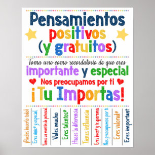 Free Positive Thoughts Poster espanhol