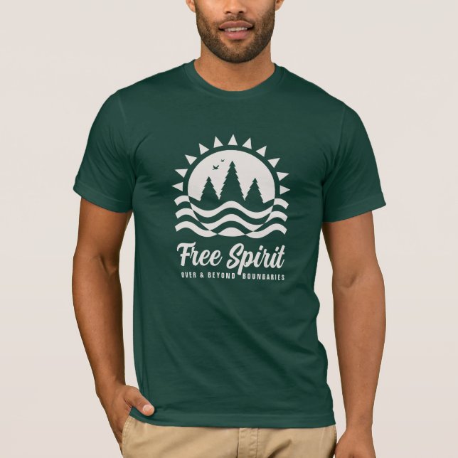 Free Spirit Over Beyond Boundaries River T-Shirt (Frente)