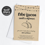 Free Tacos Funny Casal Convite Para Chá<br><div class="desc">Tacos gratuitos (e um Chá). Use para um chá tradicional ou um chá de casal de código. De qualquer forma, desfrute de um chá de casamento divertido que põe o holofote em tacos! Trabalho de arte é desenhado à mão. Detalhes de coordenação, Registro, cartões de agradecimento e outros itens estão...</div>