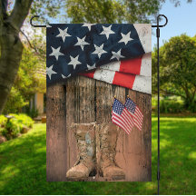 Freedom Boots Garden Flag,Veteranos Day