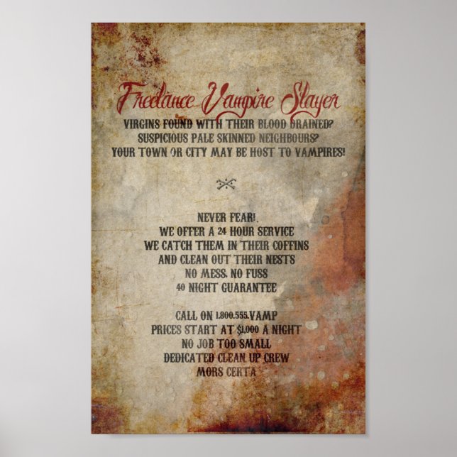 Freelance Vampire Slayer Poster (Frente)