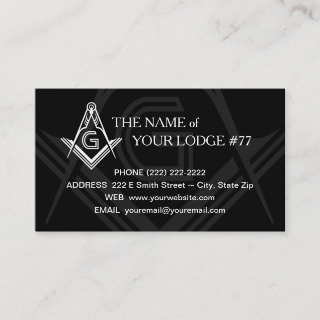 Freemason Cartão de visita - Cartão personalizado  (Frente)