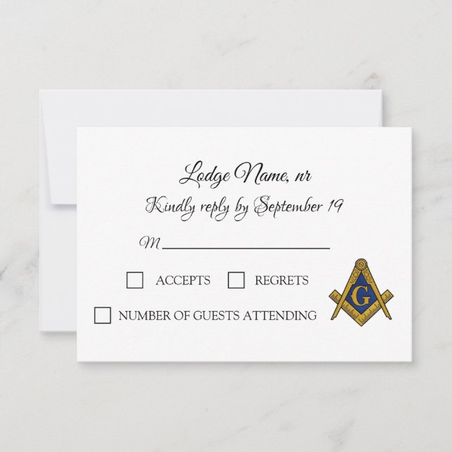 Freemason Masonry Masonic RSVP (Frente)
