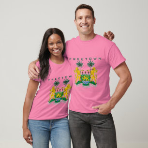 FREETOWN, MAPA (DO SIERRA LEONE), T-SHIRT E ETC.