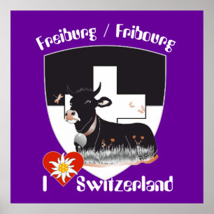 Freiburg Fribourg Suíça Suisse poster