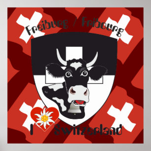 Freiburg Fribourg Suíça Suisse poster