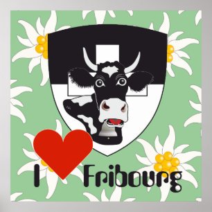 Freiburg Fribourg Suíça Suisse poster