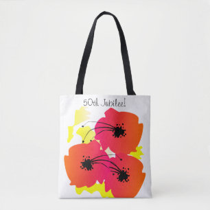 Freiras Ouro 50º Jubileu Tote Bag Grandes Flores