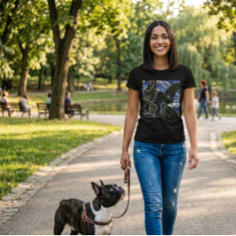 French Bulldog Black Neon Art T-Shirt
