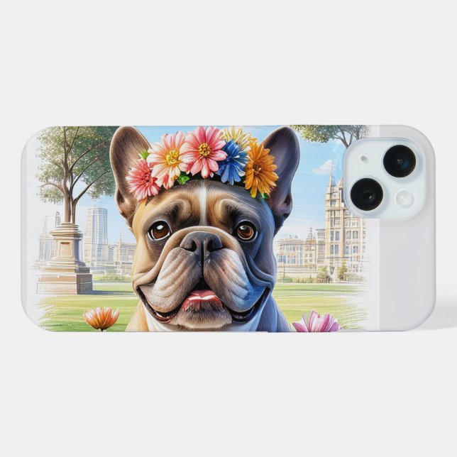 French Bulldog Blumenkranz Muttertag (Verso Horizontal)