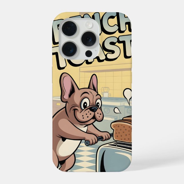 French Bulldog Breakfast Cartoon Art (Verso)