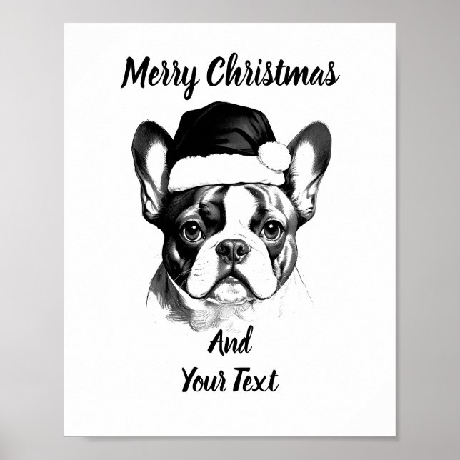 French Bulldog Christmas Poster Instant Download (Frente)