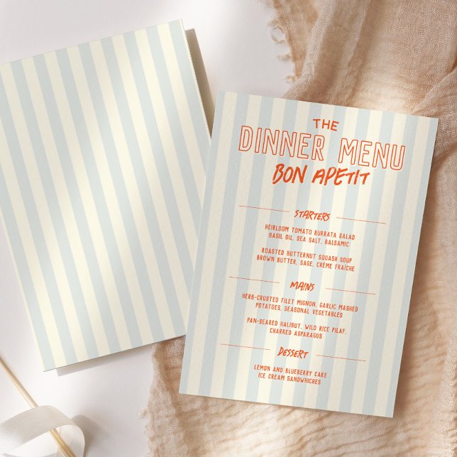 French Cafe Dinner Wedding Menu Template (Criador carregado)