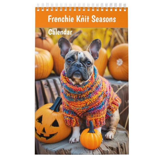 Frenchie Knit Seasons - Calendário de Cachorro Aco (Capa)
