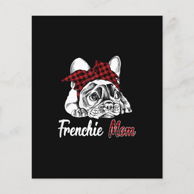 frenchie mãe | buldogue francês com xadrez vermelh (Frente)