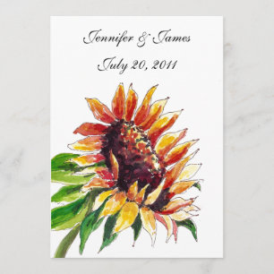 Frente de Convites para Casamento de Girassol