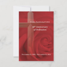 Frente do Cartão de Oração de Rosas de 40 anos