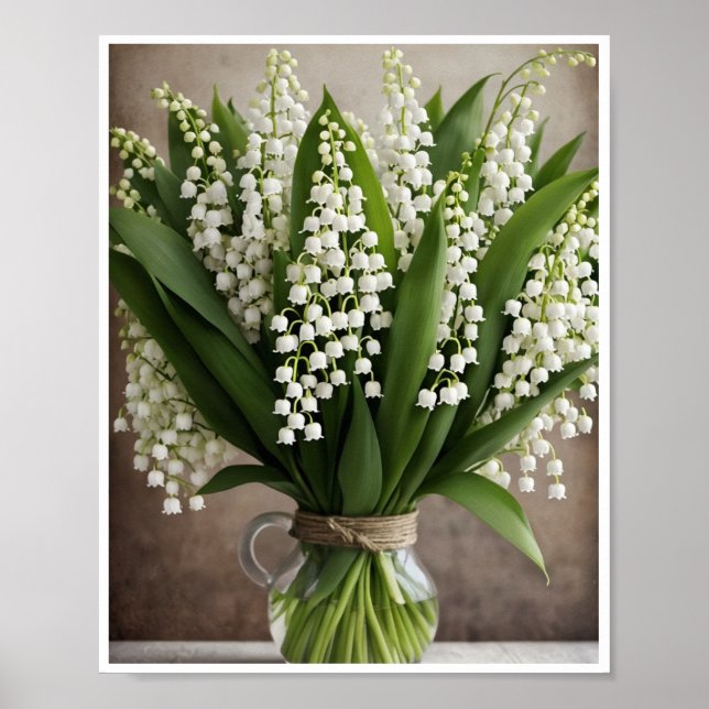 Fresca Lily do Vale Flower Poster Wall Decor (Frente)