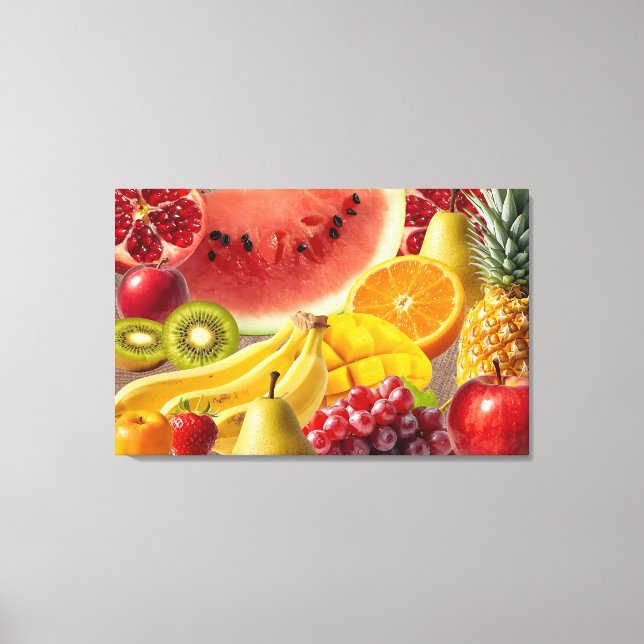Fresh Fruits Canvas Wall Art (Frente)