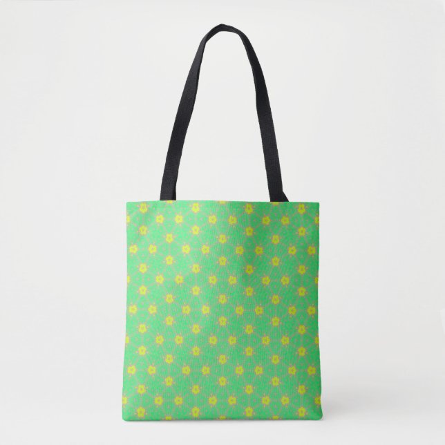 Fresh Green Daisy Pattern Tote (Frente)