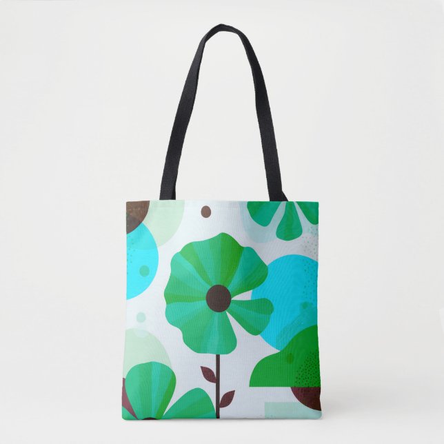 Fresh Green Floral Modern Tote Bag (Frente)