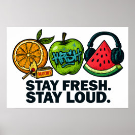 Fresh & Loud Pop‑Art Fruit Poster