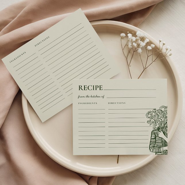 Fresh Off The Market Hand Drawn Bridal Recipe Card (Criador carregado)