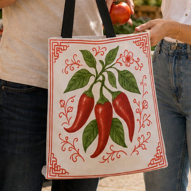 "FRESNO PEPPER" - BOLSAS CHINOISERIE TOTE (Criador carregado)