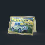 "FREYA" a série um cartão de Natal do táxi do<br><div class="desc">" Cartão de Natal feliz" (com beira decorativa)
Um original por GJLC JackCrisp.co.uk</div>