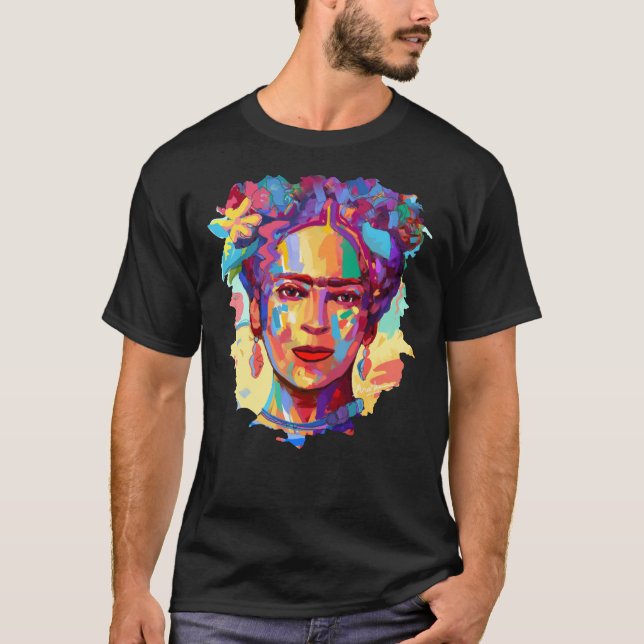 Frida Kahlo Colorful Retrait Classic T-Shirt (Frente)