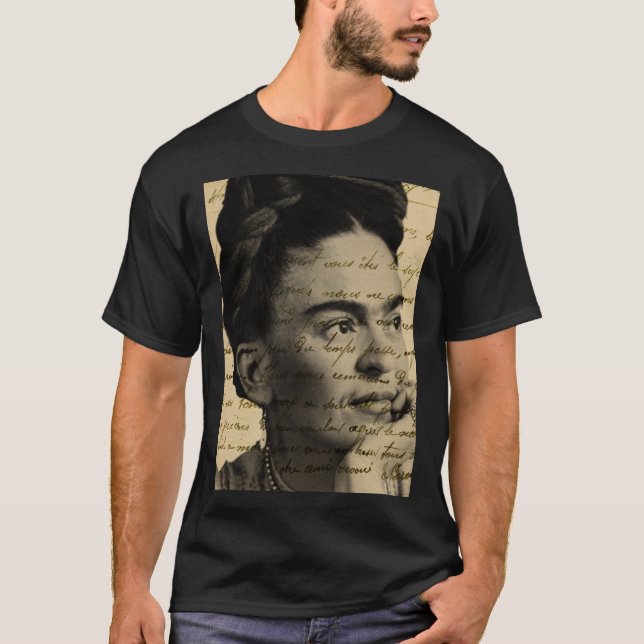Frida Kahlo Letters Clássico T-Shirt Essencial T-S (Frente)