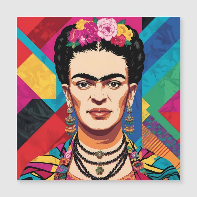 Frida Kahlo Pop Art Retrato - Cores Vibrantes (Frente)