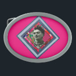 Frida Kahlo Retro Denim Diamond<br><div class="desc">Colagem de mídia mista com Frida Kahlo,  impressão floral e denim azul. Bonito presente retrô para amantes de arte retrô,  hippies e crianças de flores. Um presente adorável para fãs de Frida Kahlo,  amantes de arte,  seguidores de seu trabalho.</div>