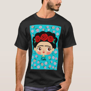 Frida Kahlo - Rosas - D8 Clássico T-Shirt Essencia