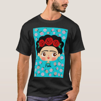 Frida Kahlo - Rosas - D8 Clássico T-Shirt Essencia