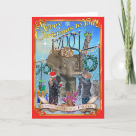 Frieda ata o cartão 2016 de Natal