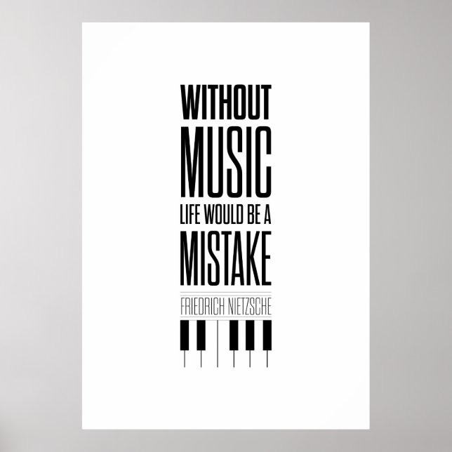 Friedrich Nietzsche Music Quote Poster (Frente)