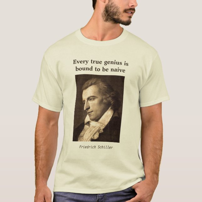 Friedrich Schiller - gênio ingénuo - t-shirt (Frente)