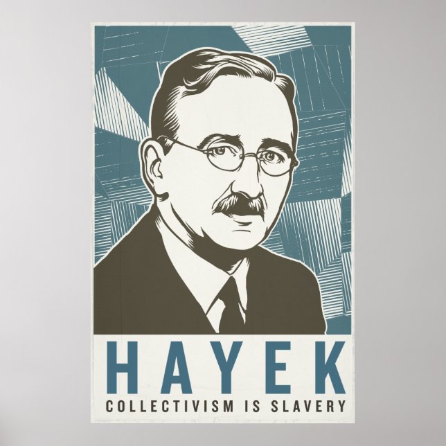 Friedrich von Hayek Vintage Impressão (Frente)