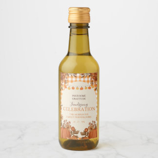 Friendsgiving Wine Bottle Label Party Favor