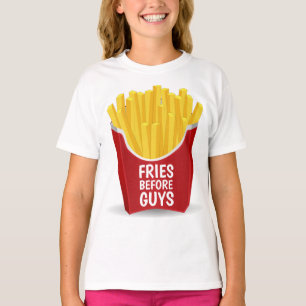FRIES ANTES DA CARA Meninas engraçadas T-Shirts