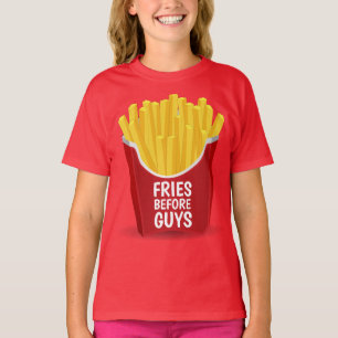 FRIES ANTES DE CARAS Meninas Engraçadas T-Shirts